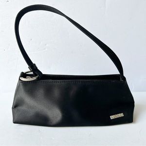 XOXO black satin cocktail handbag, Y2K fashion